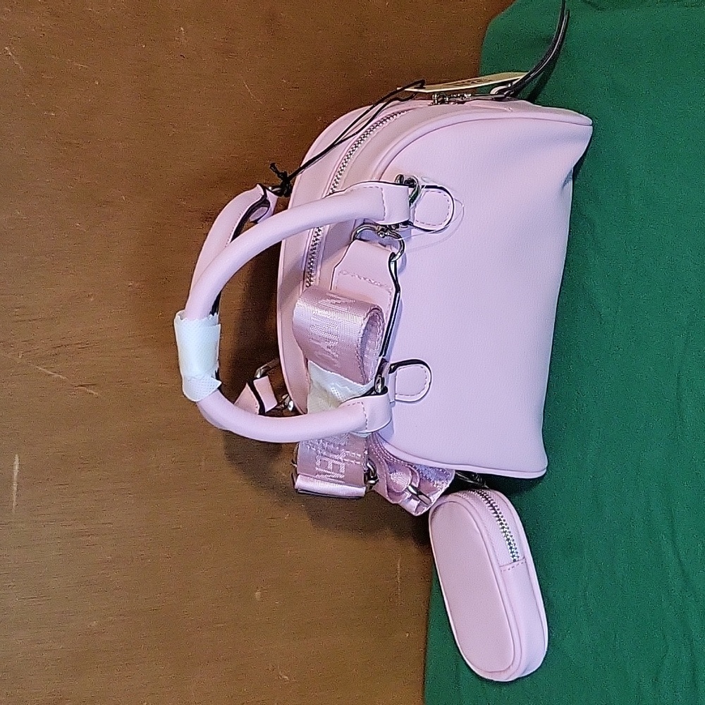 Pink Madden NYC Mini Bowler Handbag With Removable Pouch - Picture 6 of 11